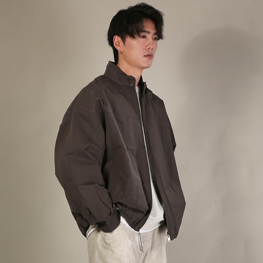 DRONKOO 2026 立领双层领口袋双钉扣前侧活页下摆内收中厚夹克 商品图3