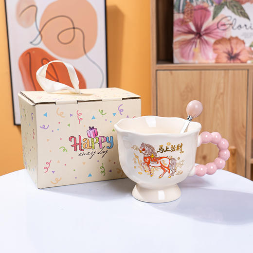 【马上发财陶瓷杯子礼盒】三八妇女节伴手礼小礼品赠品马克杯陶瓷杯子情侣水杯女生生日礼物。rg 商品图2