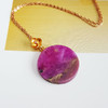 【天然正品】AU750黄金镶天然皇家紫舒俱来小圆牌吊坠项链230126NJM34 商品缩略图2