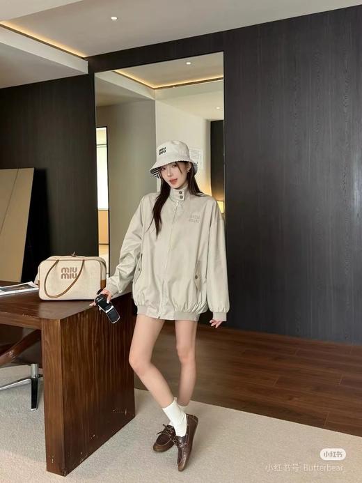 F022767老干部风字母激光刺绣立领长袖夹克外套 商品图5