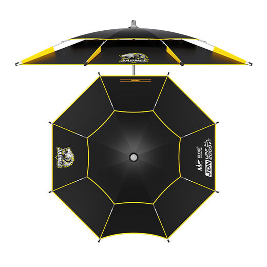 【2026年新款】佳钓尼灰狼黑狼加厚黑胶防晒隔热扣架晴雨伞 商品图6