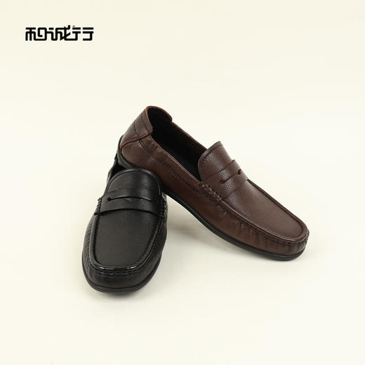 和诚行2026春季新款时尚百搭真皮透气一脚蹬男式商务鞋0551281 商品图3
