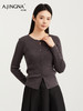 【亨利领打底】阿菁娜春季新款亨利领打底衫小圆领造型精致竖坑条纹理视觉拉长身形F31C301010 商品缩略图2
