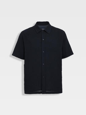 callisto藏青微阔立体褶皱肌理外套