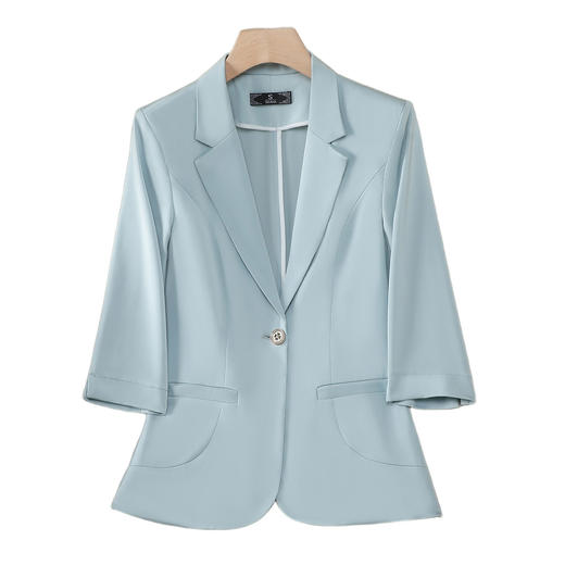 「自」全新升级【铂金会员146/天猫189/差价43】(21157)洛诗琳修身薄款小西装2026春季新款气质通勤收腰七分袖外套 商品图4