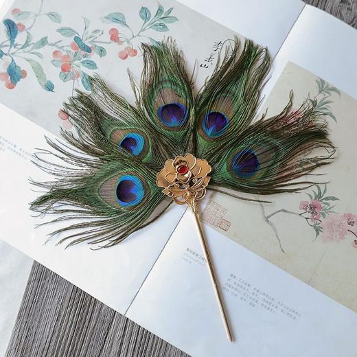 古风羽毛扇材料包 可当发簪仙气羽毛发饰新中式汉服发鬓配饰G209 商品图2