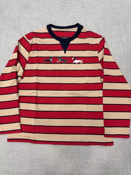 F022720设计师款复古萌趣红条纹上衣长袖T恤 商品图5