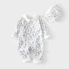 婴儿连体衣女宝宝新生儿无骨春秋纯棉哈衣送帽子婴幼儿童装爬服 商品缩略图3