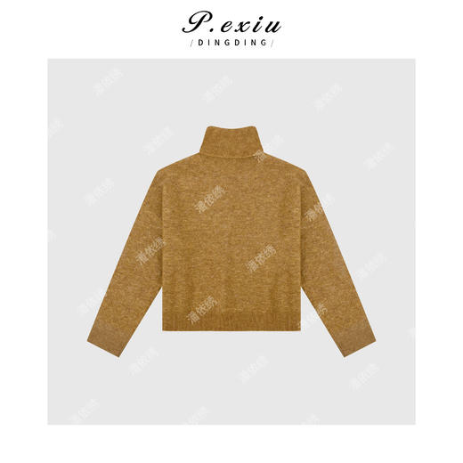 A008潘依绣丁丁宠粉马海-毛加羊-毛极简高领毛织上衣 Q1268 商品图1