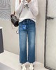 F022723四面弹雪醋酸浅色牛仔裤显瘦显腿直法棍裤女小个子九分直筒裤 商品缩略图8