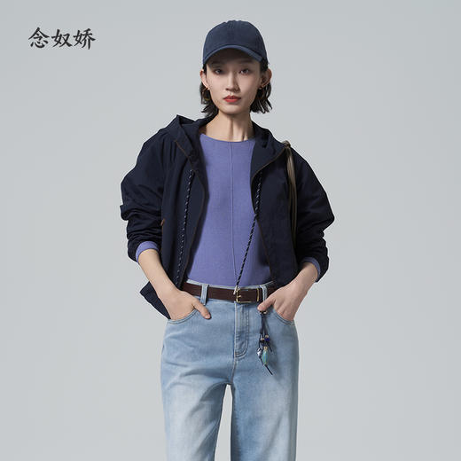 【商场同款】CNG6340  “ 防风外套 ” 藏蓝色百搭好穿 干爽轻松活力短风衣 商品图0