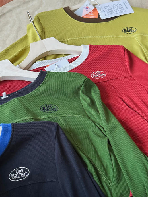 the ba*撞色拼接修身抽褶长袖T恤 商品图8