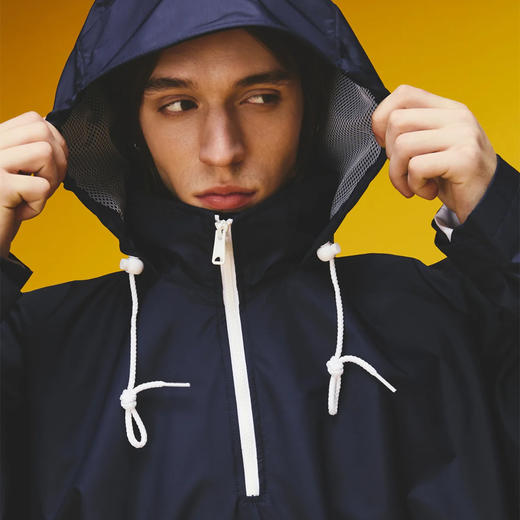 Napapijri 中性Martine Rose联名 Rainforest Axl 字母徽标贴片连帽雨衣 蓝色 NP0A4FI2B2Q1 商品图4