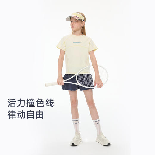 onmygame26夏新品女童短袖t恤吸湿速干防晒凉感儿童户外运动上衣 商品图0