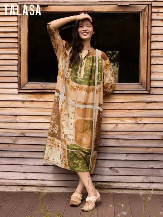 TALASA女装花鸟度假连衣裙22544L866 商品图0