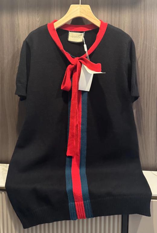 F022758春夏新款撞色蝴蝶结系带polo连衣裙 商品图13