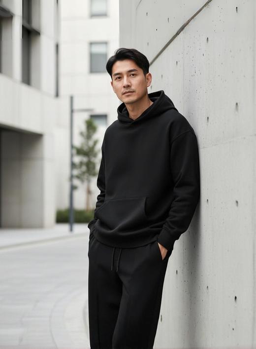 【智感连帽卫衣】400g男士2026春新品连帽套头卫衣套装上衣松弛老钱风减压无龄款 商品图0