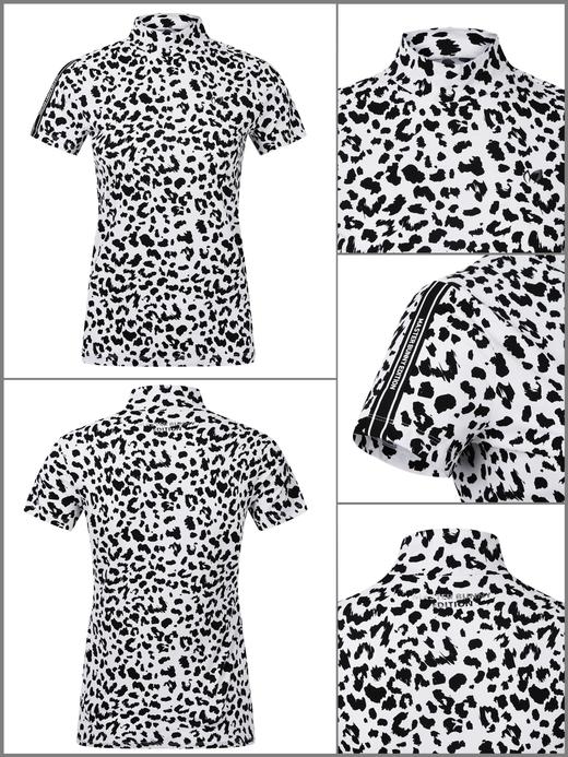 兔耳朵🐰家新款女士冰感印花立领短袖小衫来啦！YD❗️豹纹印花兼具独特的辨识度，注重细节与细节工艺，不用多赘述，就是很时髦好看，夏季这种超级百搭的衣服hin时髦！ 商品图2