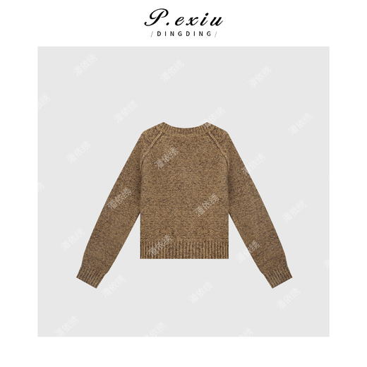 A008潘依绣丁丁宠粉慵懒风软糯高级V领长袖毛衣Q8712 商品图1