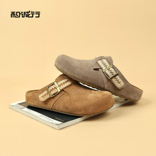 和诚行2026春季新款复古包头可外穿休闲勃肯拖鞋2150004 商品图1