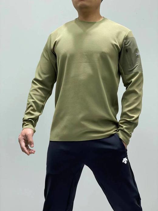 F022749城市机能户外长袖圆领T恤休闲长袖袖臂贴袋卫衣 商品图2