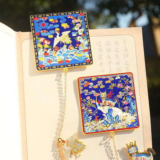 【一品文官官服补子书签】朝霞鹤影书签学生高颜值书夹开学季礼物 商品图2