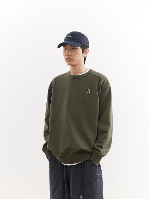 吃茶去chichaqu26春夏经典宽松休闲刺绣全棉圆领卫衣复古山系百搭 商品图1