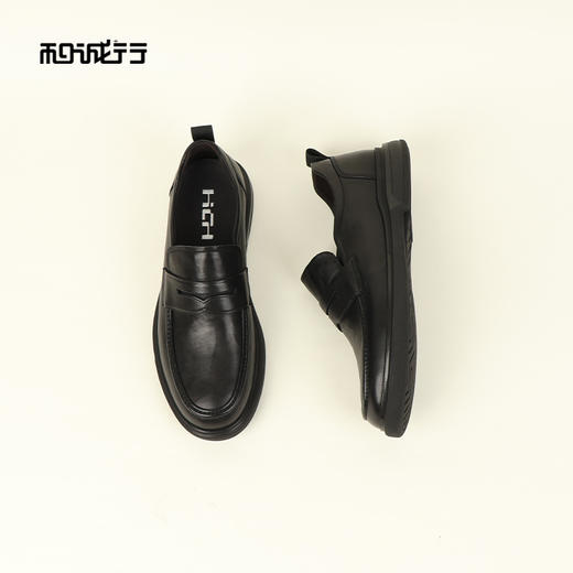 和诚行2026春季新款舒适休闲皮鞋一脚蹬豆豆乐福鞋男式商务鞋1370152 商品图4