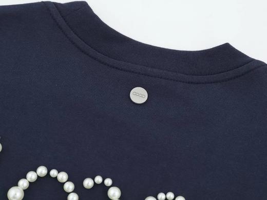 F022730珍珠标语字母情侣宽松显瘦圆领短袖T恤 商品图12