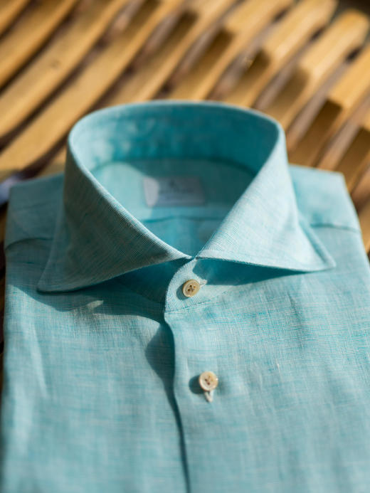 Avino 水绿色亚麻衬衫 商品图2