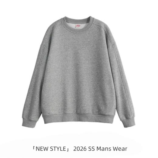 【减压圆领卫衣】400g男士2026春新品圆领卫衣套装上衣松弛老钱风减压无龄款 商品图7