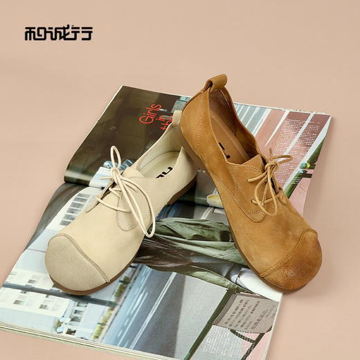 和诚行2026春季新款复古英伦风系带韩版百搭女式休闲鞋0810278 商品图2