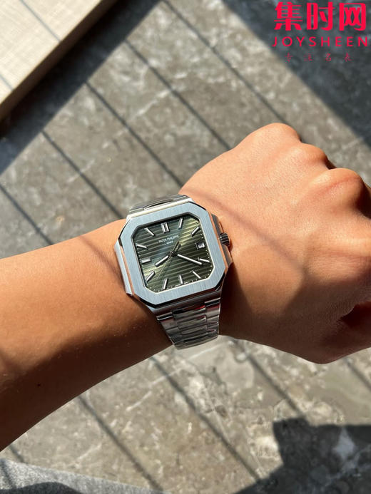 PP+百达翡丽 方形鹦鹉螺 新系列CUBITUS 5821男士腕表 橄榄绿 商品图5