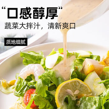 轻即奇亚籽沙拉汁低油醋汁0无糖精添加蔬菜肥沙拉脂肪轻食减调料500g /粮油调味 /调味品 /西式酱料 商品图2