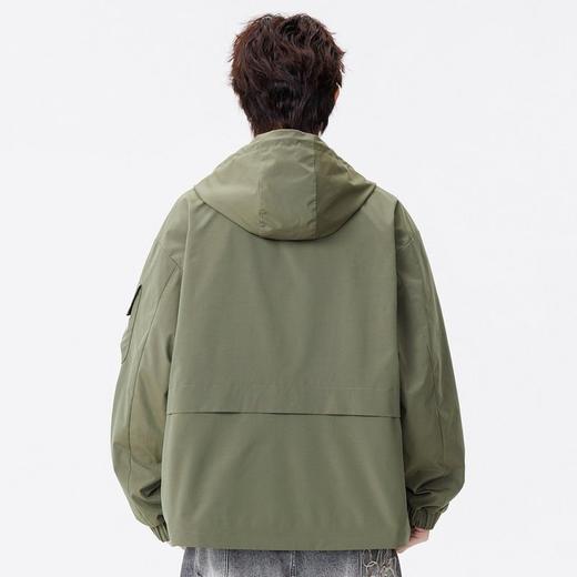 【DSL】大依优型大码男装春秋休闲夹克连帽商务运动长袖外套加大码上衣 商品图3
