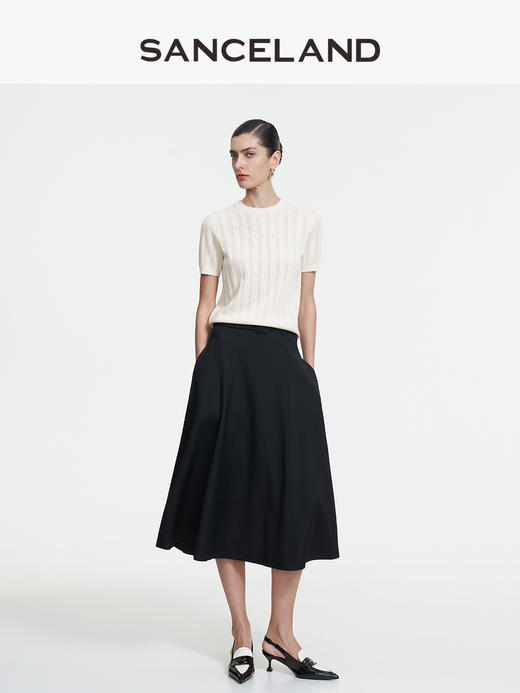 三石一澜SANCELAND羊毛羊绒圆领毛衫SK11401054 商品图1