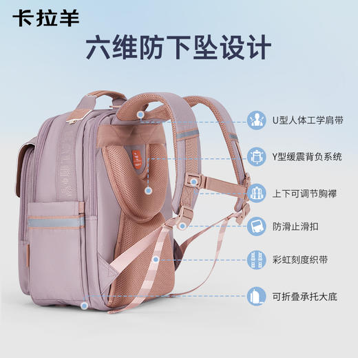 【断码清仓】卡拉羊1-6年级小学生6维减负云朵书包CX2205+2660 商品图3