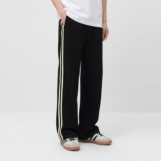 森马休闲裤男夏季复古运动风宽松弧形裤时尚侧边撞色抽绳松紧长裤 商品图2