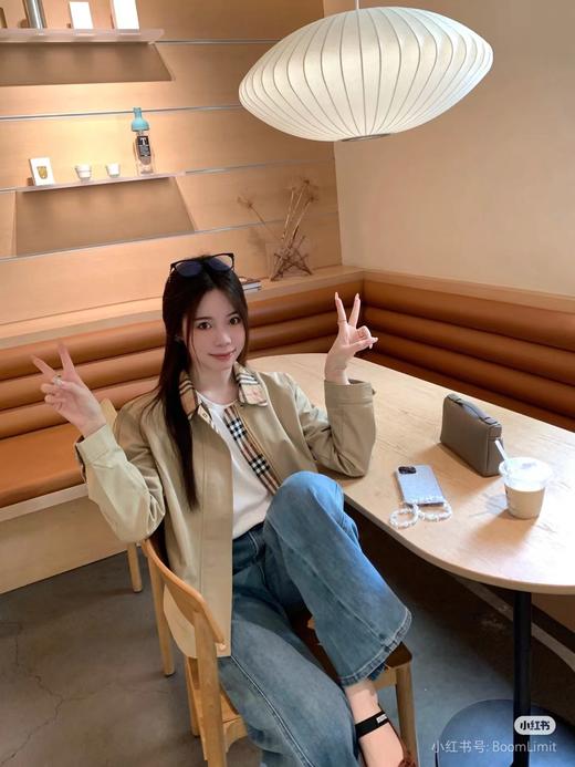 F022769复古老钱风爆款格纹女款夹克外套 商品图3