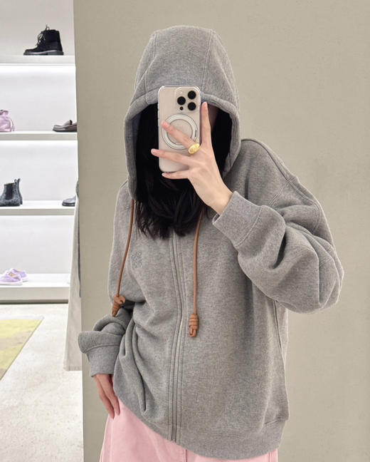 罗意w家手工皮绳拉链卫衣帽衫 商品图5