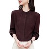 KQ-重磅真丝上衣女长袖衬衫2026春装新款韩版洋气纯色桑蚕丝上衣小衫 商品缩略图4