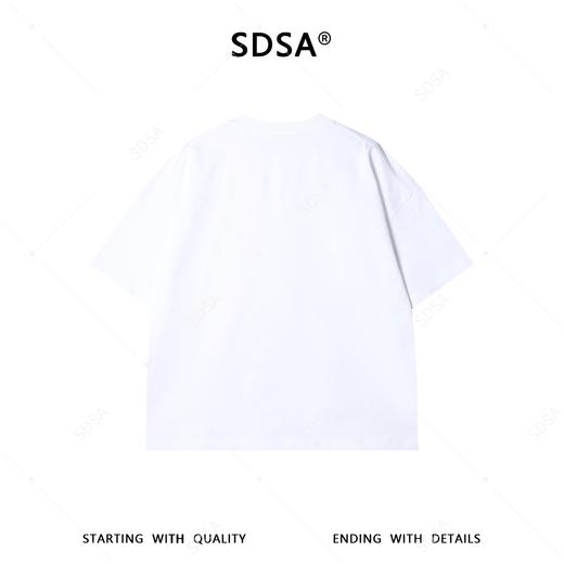 SG8710SDSA男装2026新款夏季轻奢手工刷漆做旧印花时尚百搭短袖T恤 商品图5