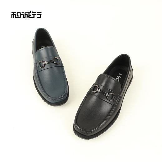 和诚行2026春季新款真皮商务休闲皮鞋平底圆头男式商务鞋0551276 商品图1