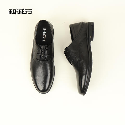和诚行2026春季新款舒适休闲透气黑色软底英伦男式商务鞋0930268 商品图3