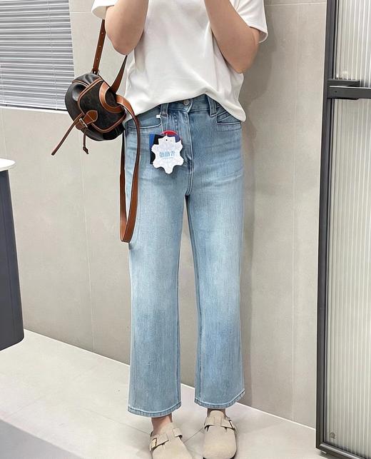 F022723四面弹雪醋酸浅色牛仔裤显瘦显腿直法棍裤女小个子九分直筒裤 商品图11