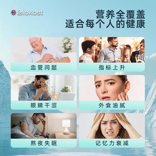 BIOKOST挪威进口北极海豹油6瓶装中老年心血管养护OMEGA限定礼盒 商品图4