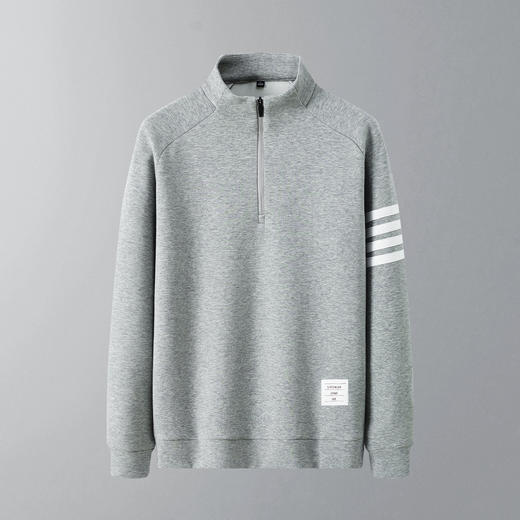 【DSK】大依优型大码男装春季商务卫衣百搭休闲立领半拉链棉质长袖T恤 商品图1