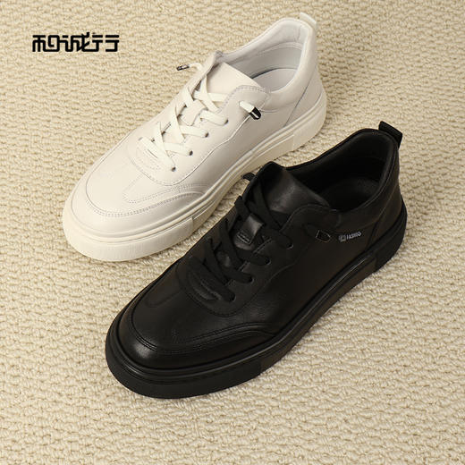 和诚行2026春季新款舒适时尚百搭一脚蹬男士真皮男式休闲鞋0551283 商品图3