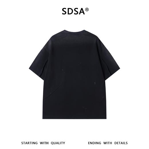 SDSA男装2026新款重磅渐变做旧短袖T恤泼墨贴布设计感圆领上衣 商品图4
