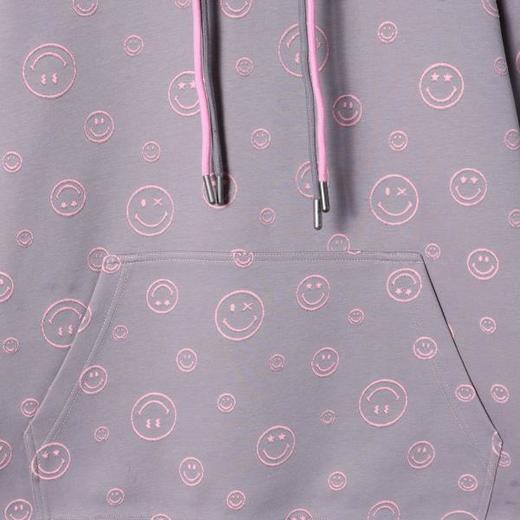 SDSA秋冬新款痞帅男装撞色满印割破笑脸抽绳连帽卫衣百搭时尚上衣 商品图2